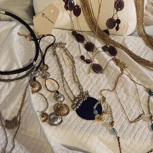 NWT 9 Pc Necklaces/ Earrings  Gold and Silver Necklace LOT+ 2 Gifts!